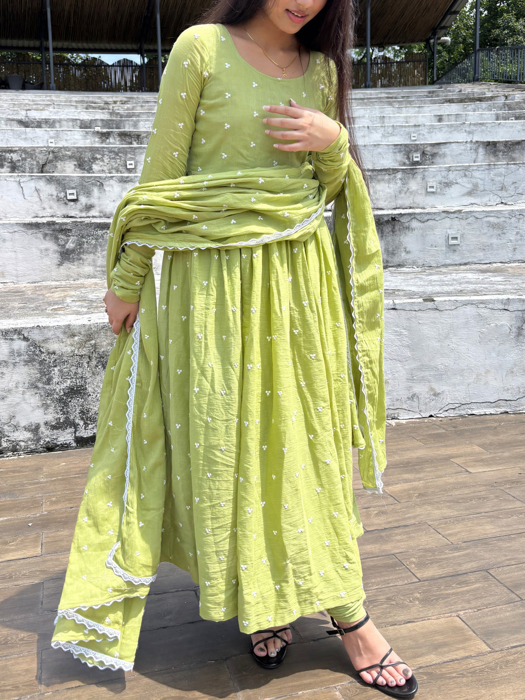 Pistachio Green Anarkali Suit Set