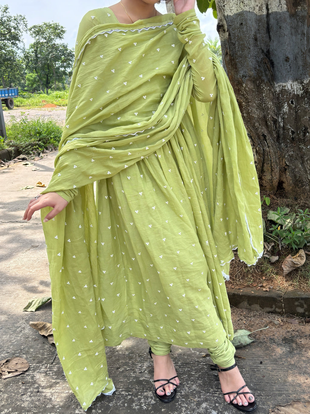 Pistachio Green Anarkali Suit Set