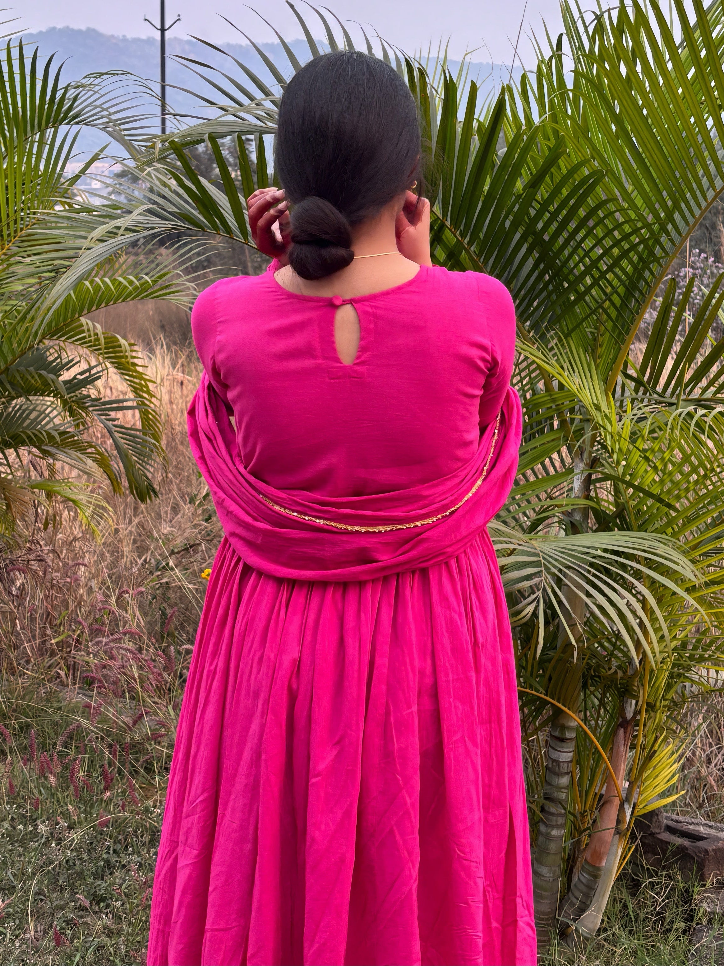 Rani Pink Anarkali Suit Set