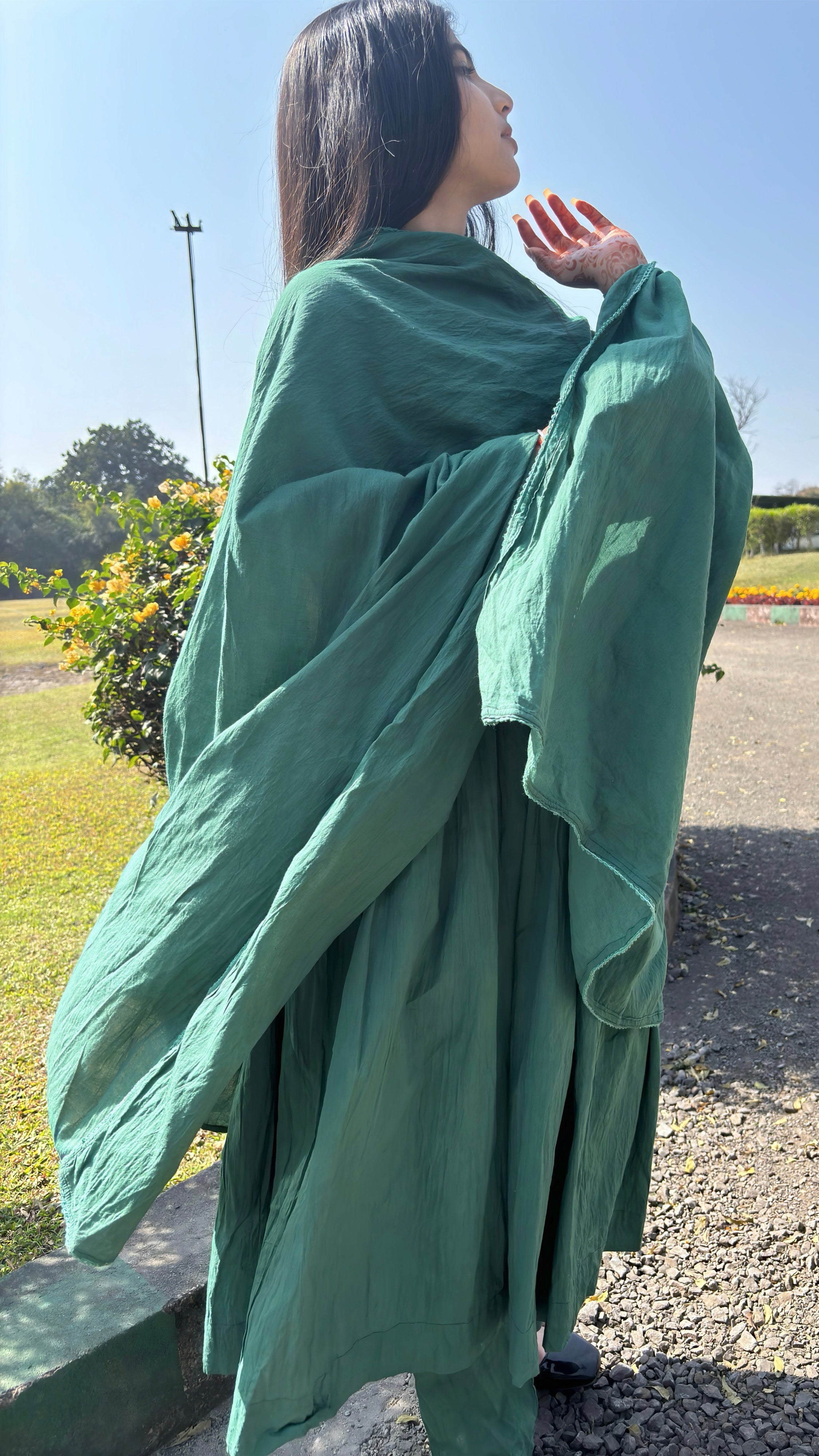 Emerald Green Anarkali Suit Set