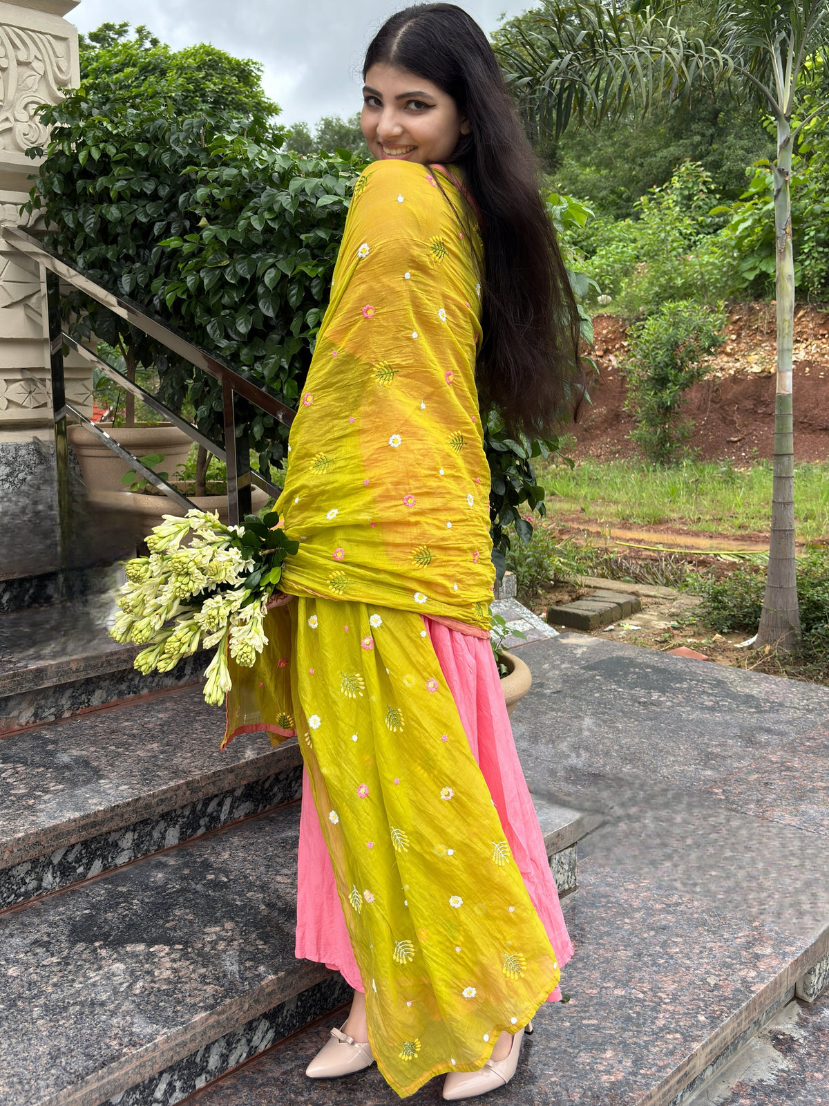 Watermelon Pink Anarkali Suit Set