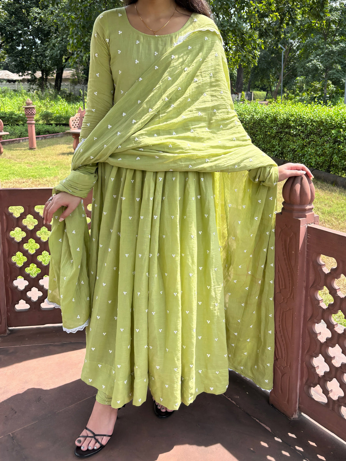 Pistachio Green Anarkali Suit Set