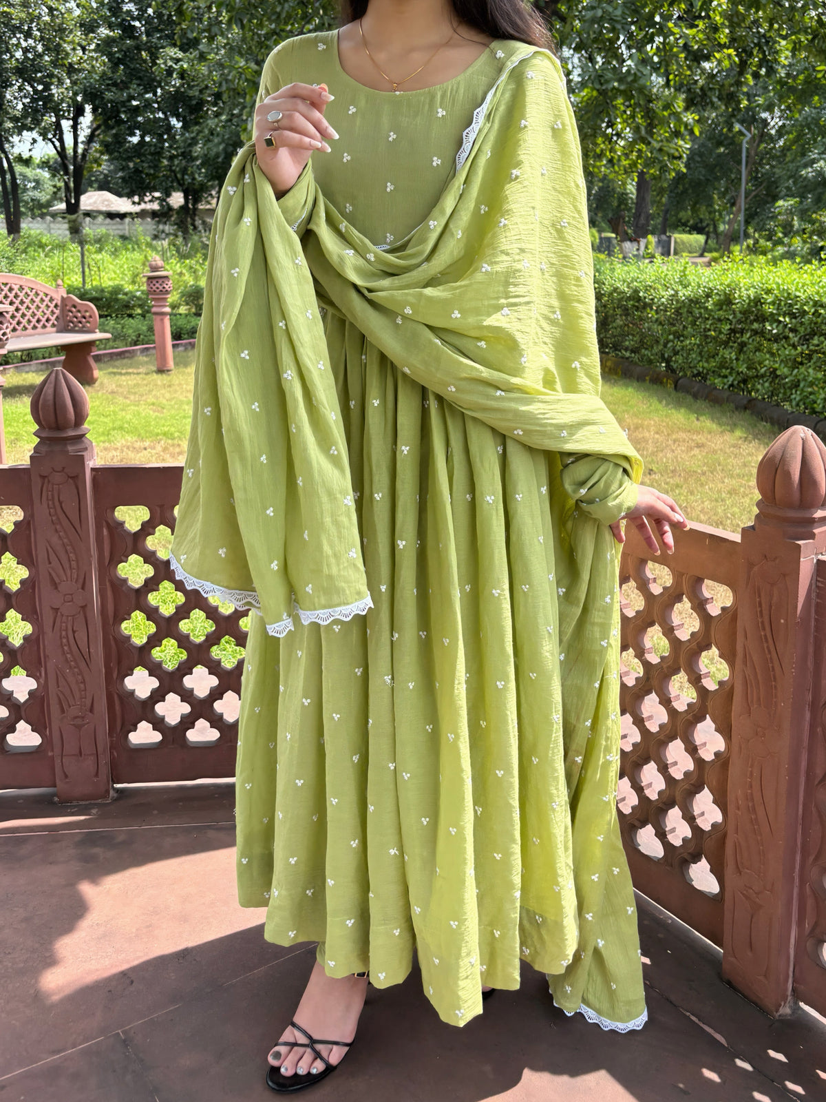 Pistachio Green Anarkali Suit Set
