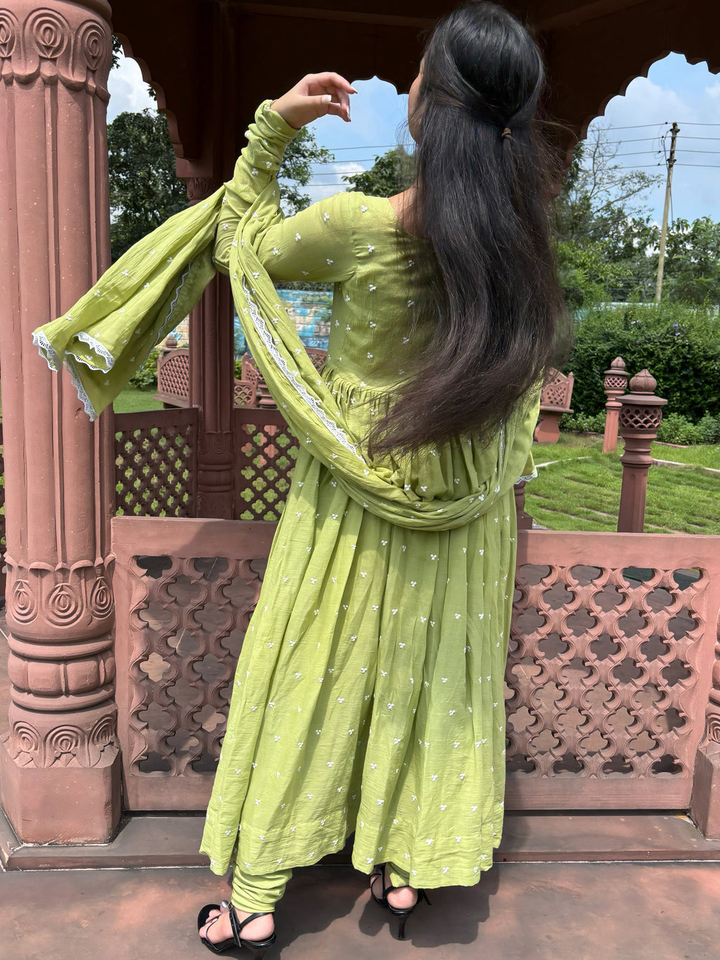 Pistachio Green Anarkali Suit Set